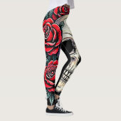 Leggings Tatouage Rose du crâne (Droite)