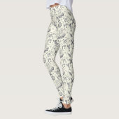 Leggings Tatouages Nautiques Ancien Voilier Motivés (Gauche)