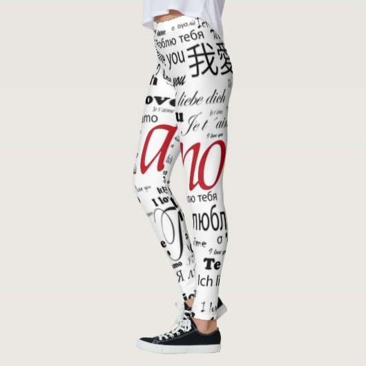 Leggings te amo con muchas idiomas (Gauche)
