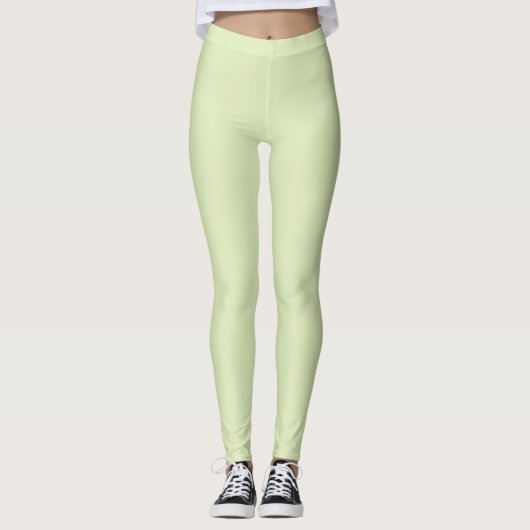 Leggings Tea vert Solide couleur blanche (Devant)