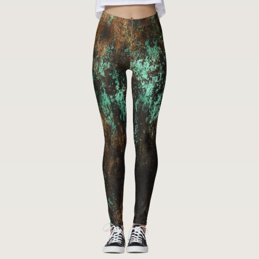 Leggings Teal Cooper Patina Métallisé (Devant)