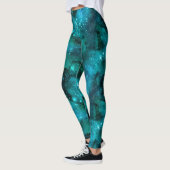 Leggings Teal Galaxy Series Design 6 (Gauche)
