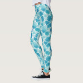 Leggings Téal Intriqués Abstraits (Gauche)