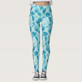 Leggings Téal Intriqués Abstraits (Devant)