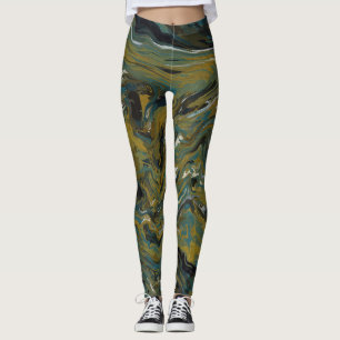 Leggings Teal, or, White and Black Oils