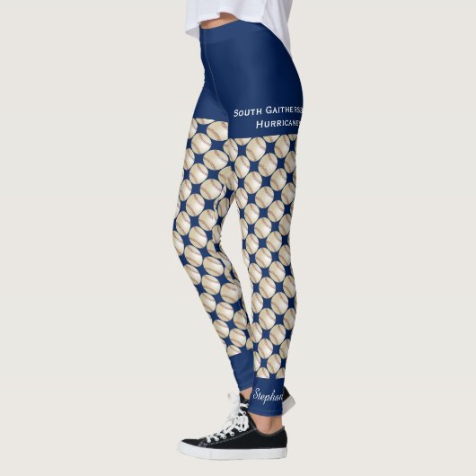 Leggings Team Baseball avec faux short bleu (Gauche)