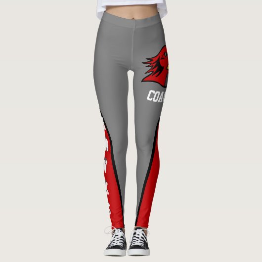 Leggings Team & Fan Grey et Red Mascot (Devant)