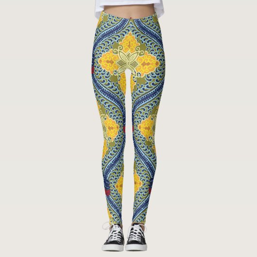 Leggings Technique indonésienne de teinture de résistance à (Devant)