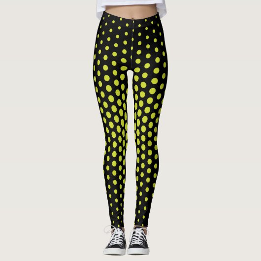Leggings Technologie verte point noir fond (Devant)