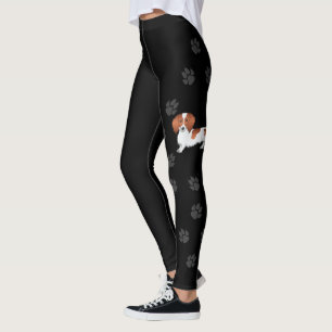 Leggings Teckel à poils longs pie rouge dessin animé Chien