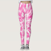 Leggings teint Cravate rose et blanc (Devant)