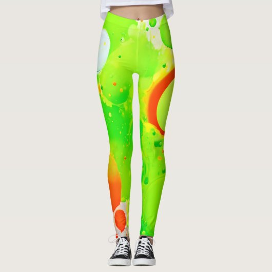 Leggings Teintes Vertes & Orange (Devant)