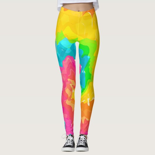 Leggings teinture à cravate de boho rétro (Devant)