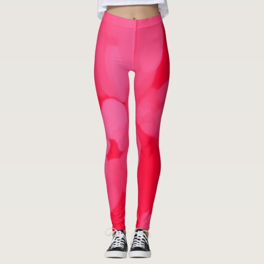 Leggings Teinture à cravate rose et rouge (Devant)