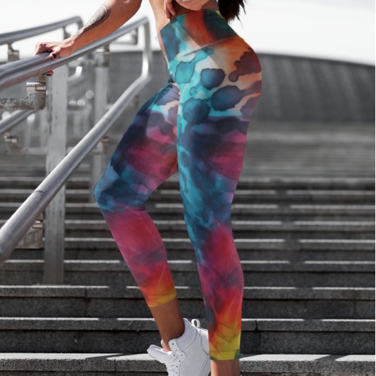 Leggings Teinture à tarte colorée multicolore