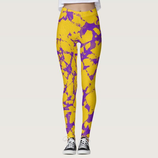 Leggings Teinture à tarte violet et or (Devant)