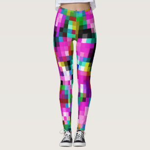 Leggings Teinture de teinture multicolore brillante Mosaïqu