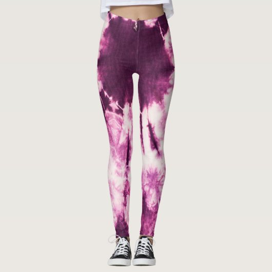 Leggings Teinture de teinture pourpre Texture de batik (Devant)