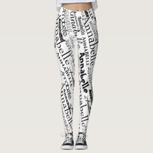 Leggings tekstontwerp herhalen