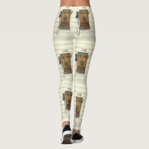 Leggings téléphone antique de mur