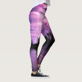 Leggings Tempête de foudre sur l'eau rose et violet (Droite)