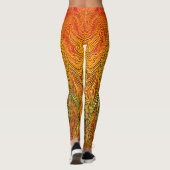 Leggings "Tempête neurale" Orange jaune Abstrait (Dos)