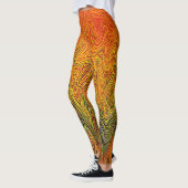 Leggings "Tempête neurale" Orange jaune Abstrait (Gauche)