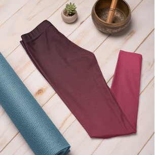 Leggings Tendance Automne Couleur Vibrant Magenta Ombre Leg