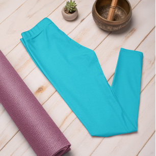 Leggings Tendance Automne Couleur Vivid Cyan Solide