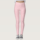 Leggings Tendance Blush Rose Cercles Blancs Points Modèle c (Devant)