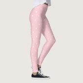 Leggings Tendance Blush Rose Cercles Blancs Points Modèle c (Droite)