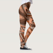 Leggings Tendance boho brun orange Abstrait ondulé (Droite)
