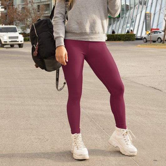 Leggings Tendance Couleur Bourgogne foncé
