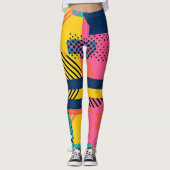 Leggings Tendance des années 80 colorée (Devant)