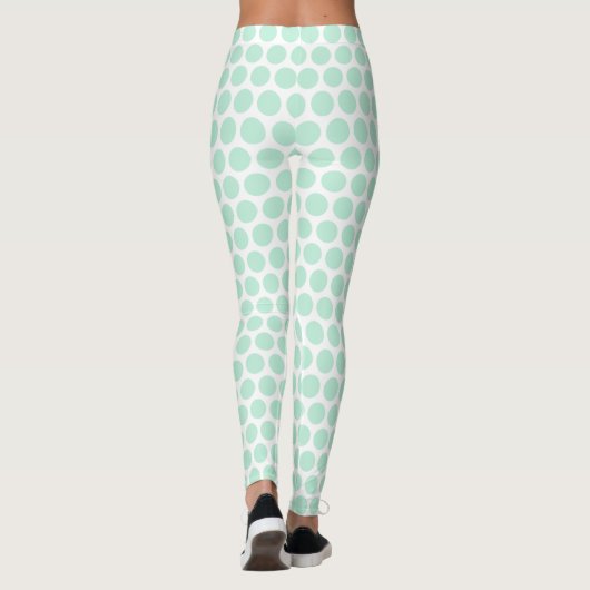 Leggings Tendance Moderne Elégante Monnaie Vert Blanc Coule (Dos)