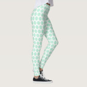 Leggings Tendance Moderne Elégante Monnaie Vert Blanc Coule (Droite)