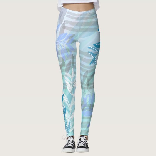Leggings Tendance moderne feuille automne abstrait floral (Devant)