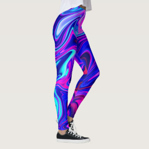 Leggings Tendance néon bleu rose turquoise Abstrait