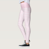 Leggings Tendance rose pâle et blanc chèque En vichy Motif (Gauche)