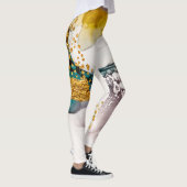 Leggings tendresse pastel : tourbillons dorés art. (Droite)
