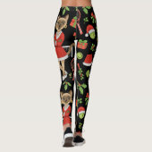 Leggings Tennis Christmas themed fir Siamese cat Lovers  (Dos)