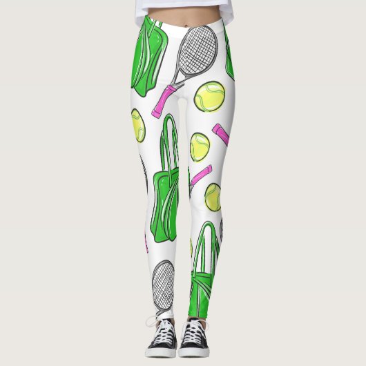 Leggings Tennis Racquet Boules de sac Preppy (Devant)