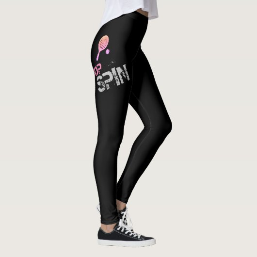Leggings Tennis Sport Pop Art, Pink Racket & Ball (Droite)