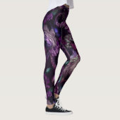 Leggings Tentacle Gothique Rose Foncé Avec Fleurs (Droite)