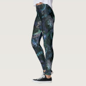 Leggings Tentacle Turquoise De Cthulhu Gothique Avec Fleurs (Gauche)