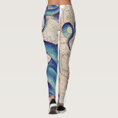 Leggings Tentacles bleu foncé Carte Vintage (Dos)