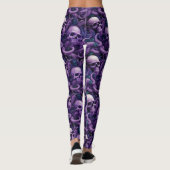 Leggings Tentacles et crânes gothiques violets octopus (Dos)