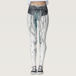 Leggings "Tentacles floraux : Méduse monochrome"