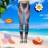 Leggings Tentacles Octopus Brown tendance Exercice de gym F