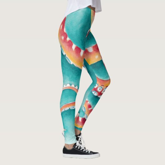 Leggings Tentacles rouges orange (Droite)